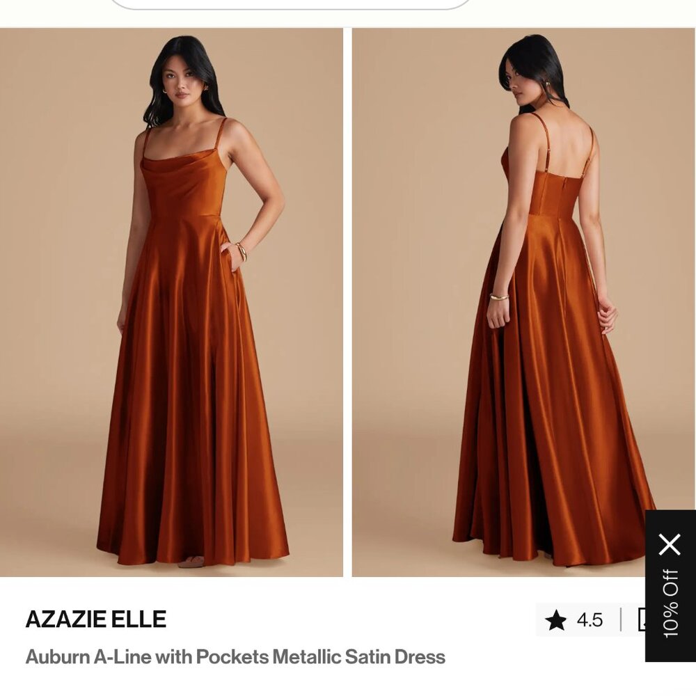 Azazie Elle Copper Dress Size A2